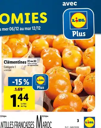 Lidl Clémentines offre