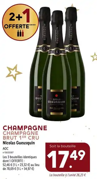 Nicolas gueusquin champagne brut 1er cru