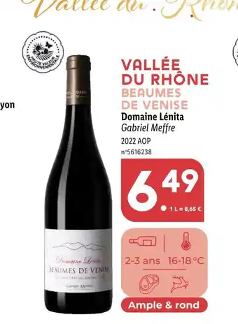 Lidl Domaine lénita / gabriel meffre vallée du rhône beaumes de venise offre