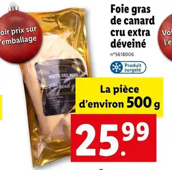 Lidl Deluxe foie gras de canard cru extra déveiné offre