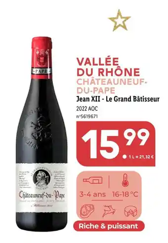Lidl Vallée du rhône châteauneuf-du-pape offre