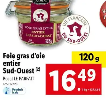 Lidl Deluxe foie gras d’oie entier sud-ouest offre