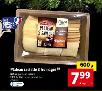 Lidl Plateau raclette 3 fromages offre