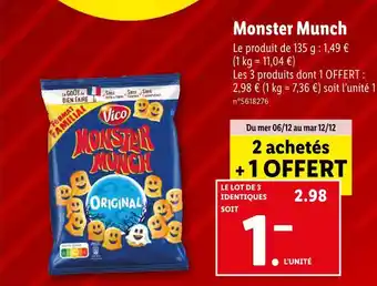 Lidl Vico monster munch offre
