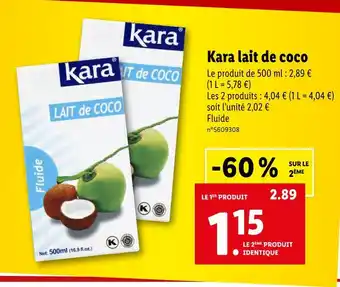 Lidl Kara lait de coco offre