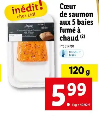 Lidl Deluxe cœur de saumon aux 5 baies fumé à chaud offre