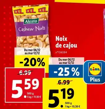 Lidl Alesto noix de cajou offre