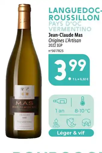 Lidl Jean-claude mas languedoc-roussillon pays d’oc vermentino offre