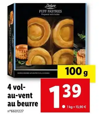 Lidl Deluxe 4 vol-au-vent au beurre offre
