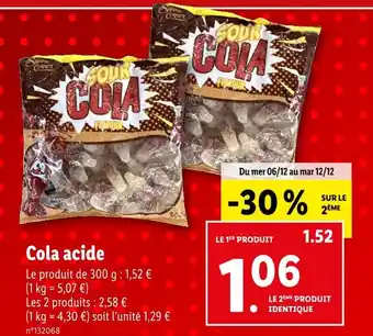 Lidl Cola acide offre