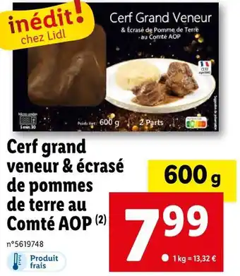Lidl Cerf grand veneur & écrasé de pommes de terre au comté aop offre