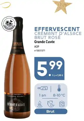 Lidl Effervescent crémant d'alsace brut rosé offre