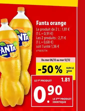 Lidl Fanta fanta orange offre