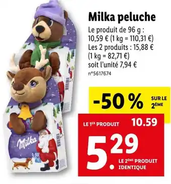 Lidl Milka milka peluche offre
