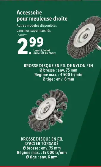 Lidl Parkside accessoire pour meuleuse droite offre