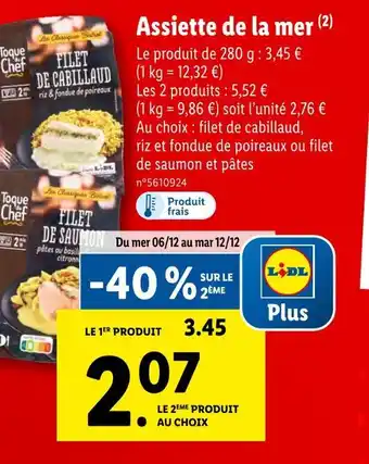 Lidl Assiette de la mer offre