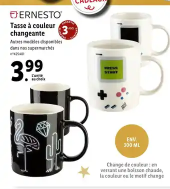 Lidl Ernesto tasse à couleur changeante offre