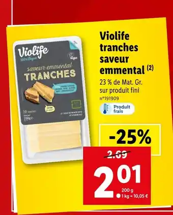 Lidl Violife violife tranches saveur emmental offre