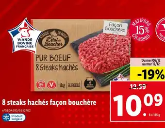 Lidl 8 steaks hachés façon bouchère offre