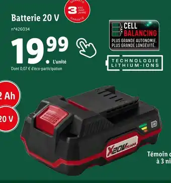 Lidl Batterie 20 v offre