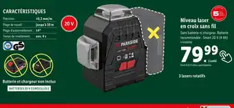 Lidl Parkside niveau laser en croix sans fil offre