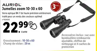Lidl Auriol jumelles zoom 10-30 x 60 offre