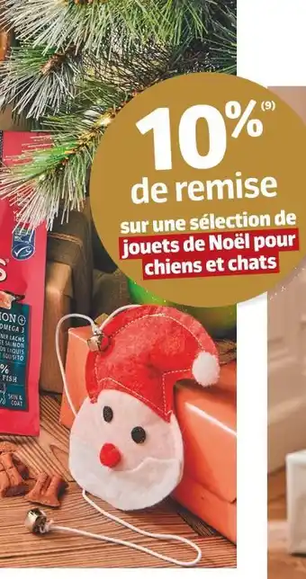 Jardiland 10% de remise sur une sélection jouets de noël pour chiens et chats offre