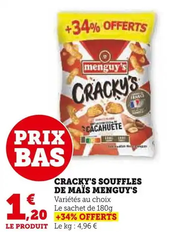 Super U Menguy's cracky's souffles de maïs offre