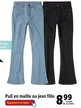 Lidl Lycra pull en maille ou jean fille offre