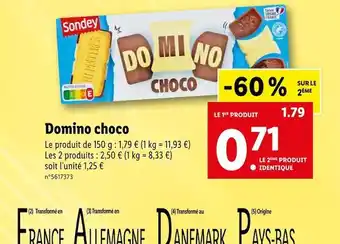 Lidl Sondey domino choco offre