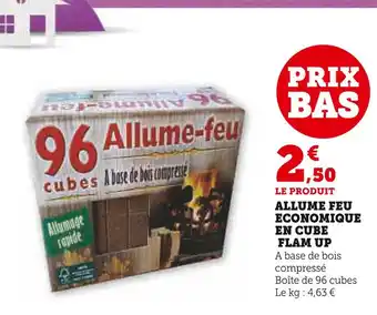 Super U Flam up allume feu economique en cube offre