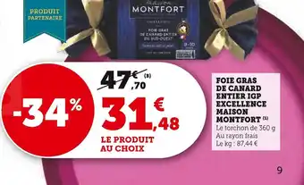 Super U Maison montfort foie gras de canard entier igp excellence offre