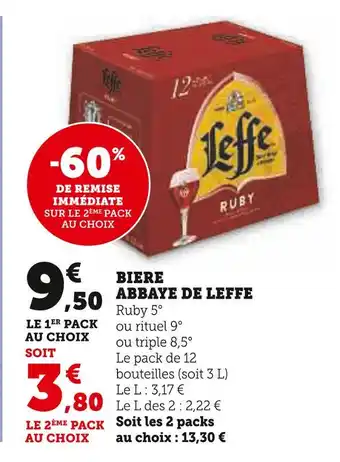 Super U Leffe biere abbaye de leffe offre