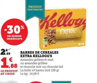 Hyper U BARRES DE CEREALES EXTRA KELLOGG'S offre