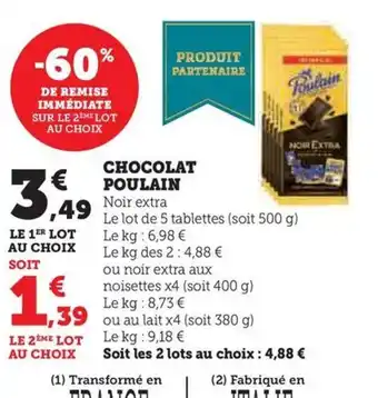 Hyper U Chocolat poulain offre