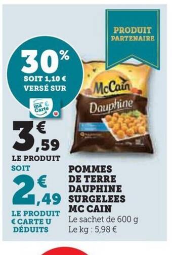 Hyper U POMMES DE TERRE DAUPHINE offre