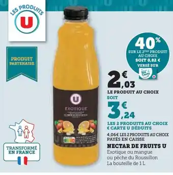Hyper U NECTAR DE FRUITS U offre