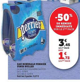 Hyper U EAU MINERALE PERRIER FINES BULLES offre