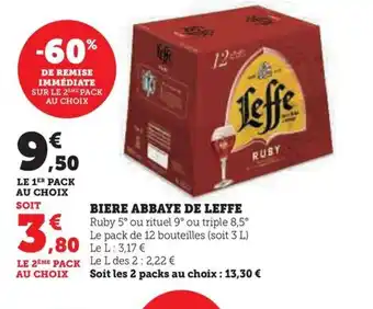 Hyper U BIERE ABBAYE DE LEFFE offre