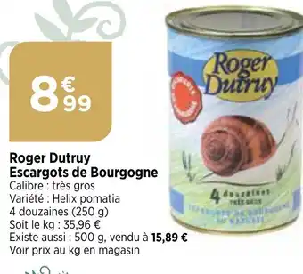 Bi1 Roger Dutruy Escargots de Bourgogne offre