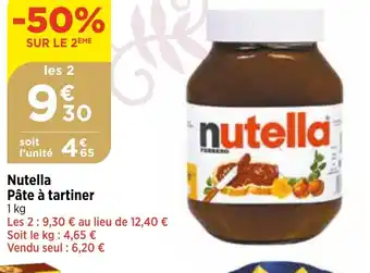 Bi1 Nutella Pâte à tartiner offre