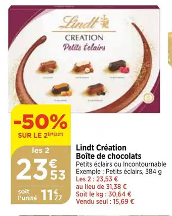 Bi1 Lindt Création Boîte de chocolats offre