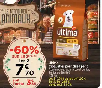 Bi1 Ultima Croquettes pour chien petit offre