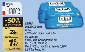 Netto BEURRE DE BARATTE DOUX LE GALL offre