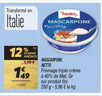 Netto MASCARPONE NETTO offre
