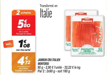 Netto JAMBON CRU ITALIEN MONTORSI offre