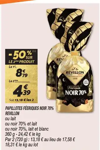 Netto PAPILLOTES FÉERIQUES NOIR 70% REVILLON offre