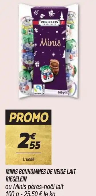 Netto MINIS BONHOMMES DE NEIGE LAIT RIEGELEIN offre