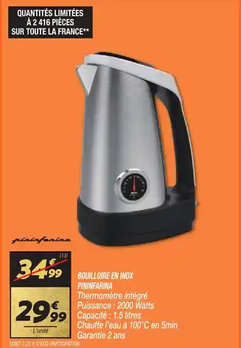 Netto BOUILLOIRE EN INOX PININFARINA offre
