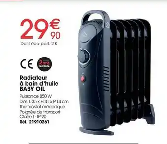 Radiateur à Bain D'huile Baby Oil